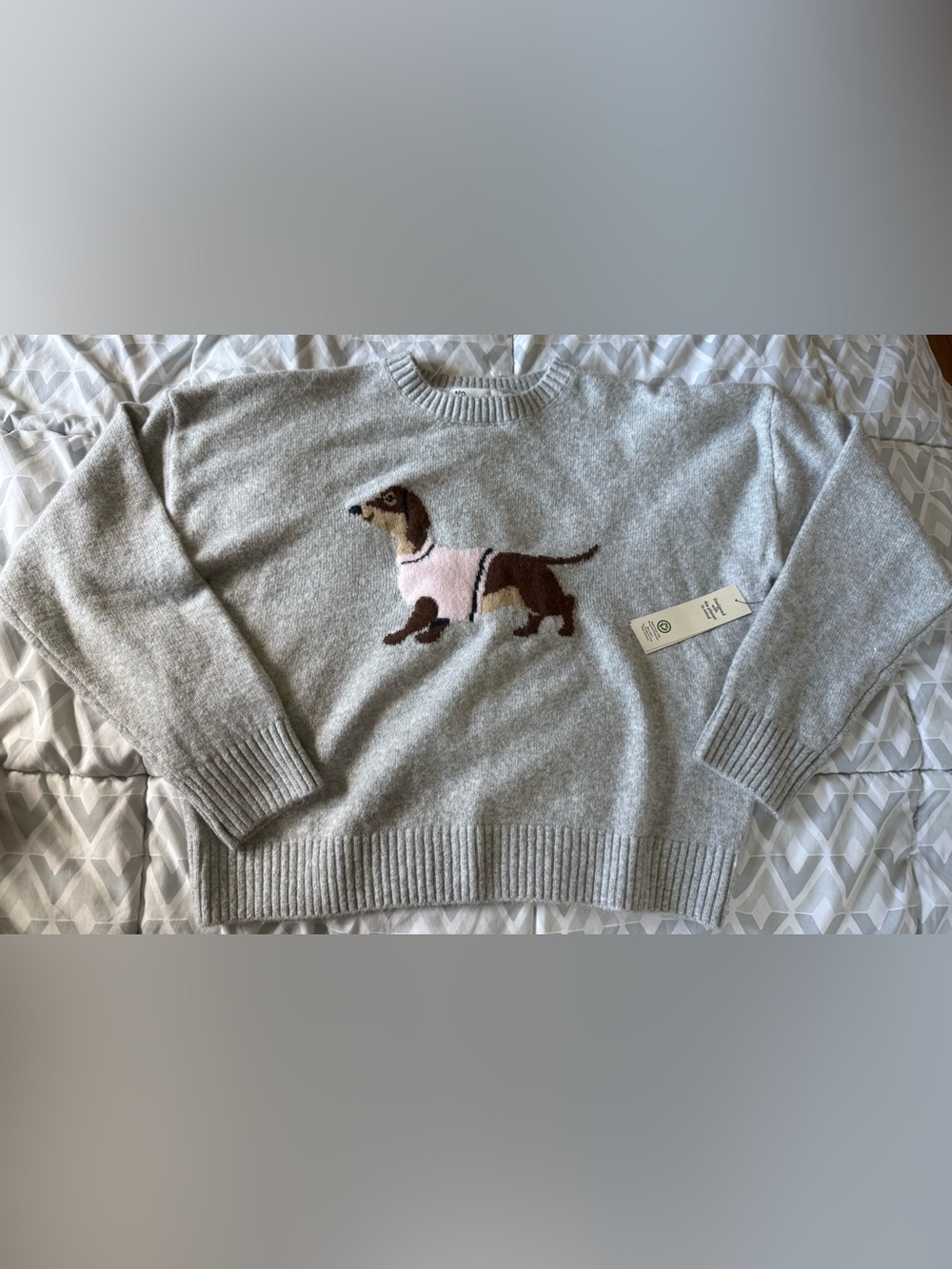 New women's small dashhound gray sweater